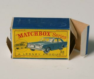 Vintage 1960 ' s MATCHBOX - 33 FORD ZEPHYR III Car with Box - by Lesney 8