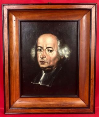 Extremely Early 18th Century Portrait Of A Gentleman Oil On Board Painting