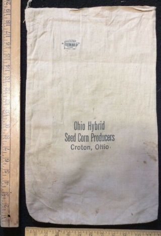 Ohio Hybrid Seed Corn Croton Ohio Cloth Bag Inv - C232