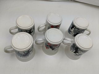 Black Cat Mugs Set 6 Decorative Coffee Cups Churchill China England 4
