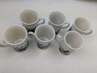 Black Cat Mugs Set 6 Decorative Coffee Cups Churchill China England 6