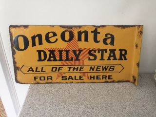 Old News Porcelain Double Sided Sign