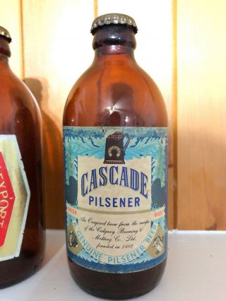 Vintage Collectible Glass Beer Bottles Pilsner Union Made Canadian Molson Skal 2
