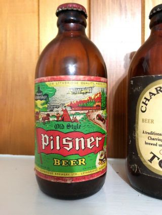 Vintage Collectible Glass Beer Bottles Pilsner Union Made Canadian Molson Skal 8