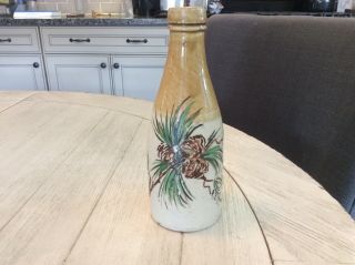 Stoneware Ginger Beer Bottle With Painting By A.  B.  Wade