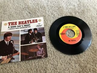 The Beatles 45 Record A Hard Day 