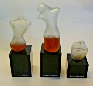 Three Vintage Scent Bottles Marked Sculptura By Jovan