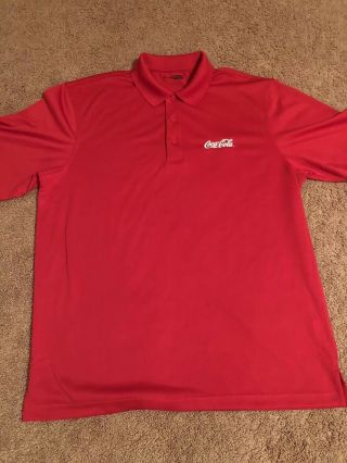 Coca Cola Polo Shirt Adult L Large Embroidered