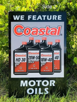 Coastal Motor Oil Sign 36x24 Double Sided “new Old Stock” Rare Find - Vintage?