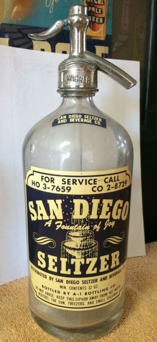 Like Acl Seltzer Bottle San Diego Beverages Bottling Soda A - 1 Siphon County Ca