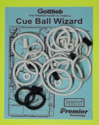 1992 Gottlieb Cue Ball Wizard Pinball Rubber Ring Kit