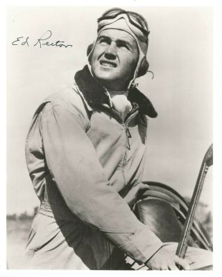 8 " X 10 " Autographed Photo Usaf Col.  (ret) Ed Rector,  Wwii Ace Fighter Pilot