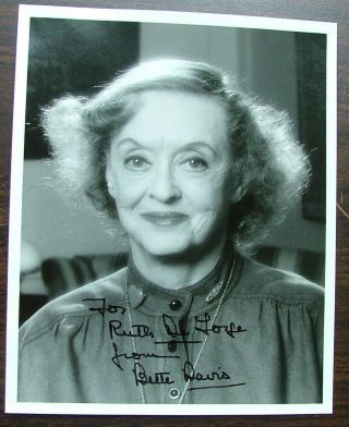 Bette Davis Signed 8x10 Photo Movie Actress