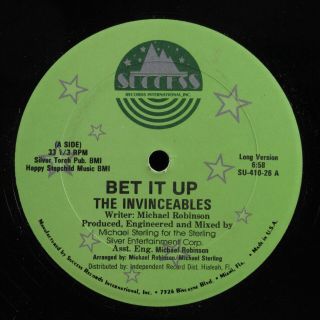 The Invinceables Bet It Up 12 " Vg,  Electro