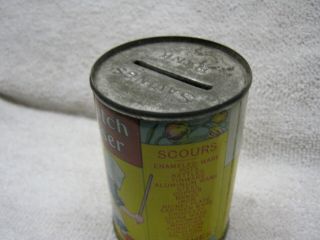 ANTIQUE OLD DUTCH CLEANSER TIN CAN BANK 2