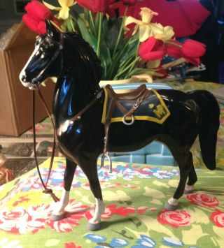 Vintage Hartland Horse - Chubby Mountie - Black With Mp Saddle