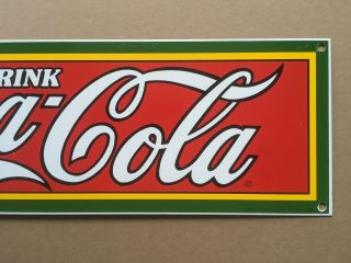Vintage 1989 DRINK COCA - COLA PORCELAIN SIGN,  6 