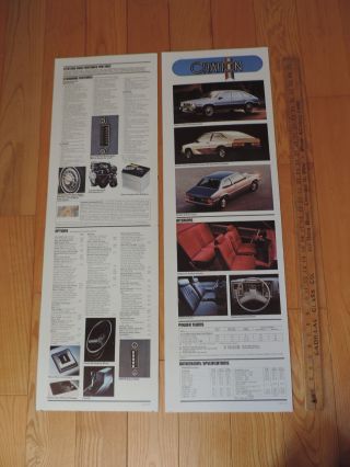 Chevy 1983 Citation Dealership Showroom Sign Posters Options Chart Chevrolet