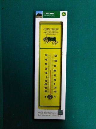 Vintage John Deere Metal Advertising Thermometer