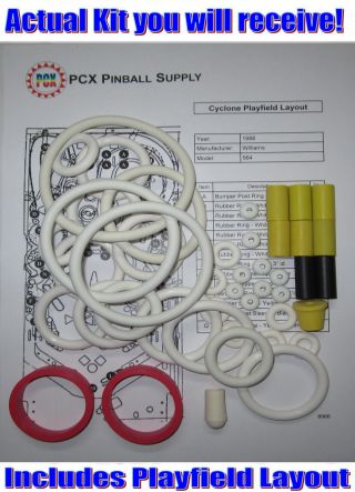 1988 Williams Cyclone Pinball Machine Rubber Ring Kit
