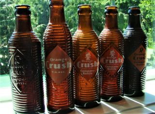 5 Different Orange Crush Crushy Amber Bottles