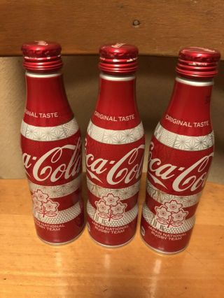 Coca Cola 2019 Japan Rugby World Cup Limited 250ml Full Bottle Aluminum 3x
