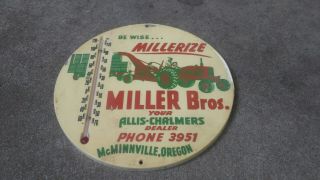 50 ' s 60 ' s ALLIS - CHALMERS Tractor Plastic Thermometer McMinnville,  Oregon 2