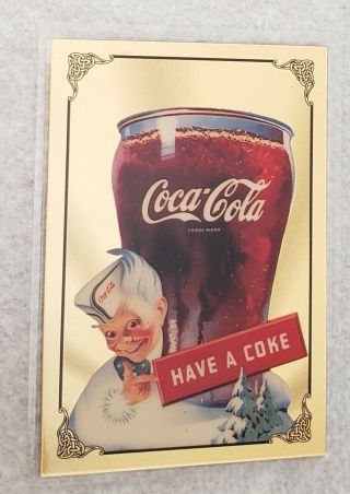 1996 Series 4 Coca Cola Gold Collector Card - Sprite Boy 0848 - Shipping❤ Coke