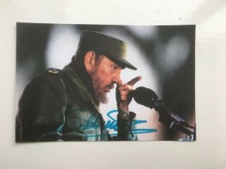 Fidel Castro Hand Signed Autograph Paper Photo - Cuba President