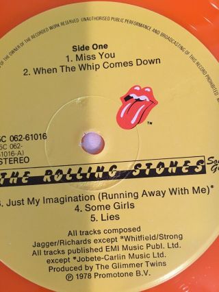 Rolling Stones - Some Girls - Orange Vinyl - Holland Imp - 5 C062 - 61016 RARE 6
