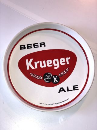 Vintage Krueger Beer - Brewing Co Metal Tin Litho 12 " Tray Newark Nj
