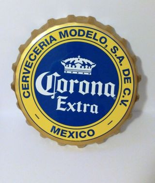 Corona Extra Beer Bottle Cap Metal Sign 19 " Round