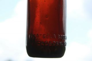 Gadsden Alabama Amber Straight Side Coca Cola Bottle Rare Ala Al Root Glass