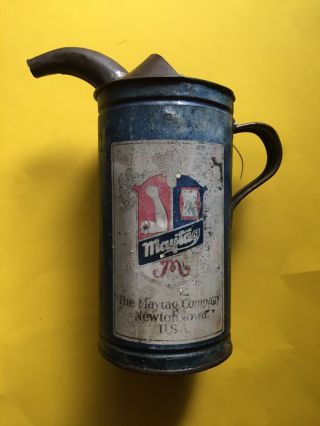 Maytag Vintage Oil Can The Maytag Co.  Newton,  Iowa Fuel Mixing Can