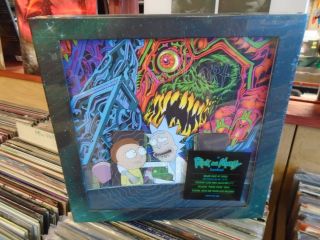 Rick And Morty Soundtrack Colored Lp Box Set Deluxe Light Up Cover,  Poster,  7 "