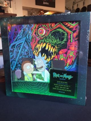 Rick and Morty Soundtrack Colored LP BOX SET Deluxe Light Up Cover,  Poster,  7 