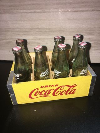 Vintage Coca Cola Coke Mini 12 Pk Wooden Crate Carrier