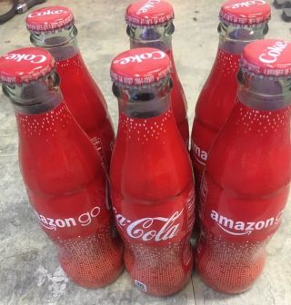 Rare 6 - Pack Of Amazon Go Coca Cola Coke Glass Bottle For Employees Only