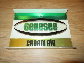 Vintage 1970 ' s Genesee Cream Ale Sign VTG Beer sign Green & Gold 2
