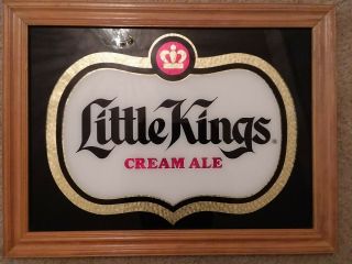 Little Kings Cream Ale Framed Glass Sign (VINTAGE) 2