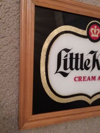 Little Kings Cream Ale Framed Glass Sign (VINTAGE) 4