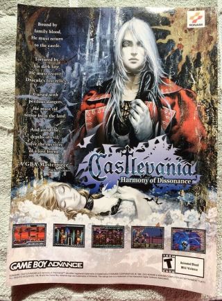 Castlevania Harmony Of Dissonance Poster Ad Print Nintendo Game Boy Advance