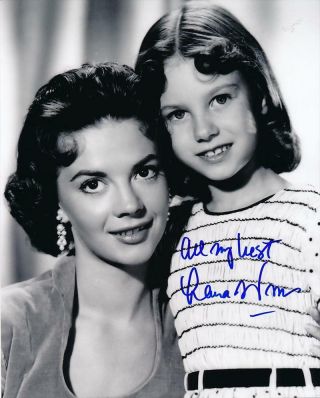 Lana Wood - Signed Photo Of Her With Natalie Wood