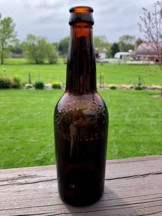 Pre - Prohibition Bechaud Brewing Co.  Fond Du Lac Wis Light Amber 12oz Beer Bottle