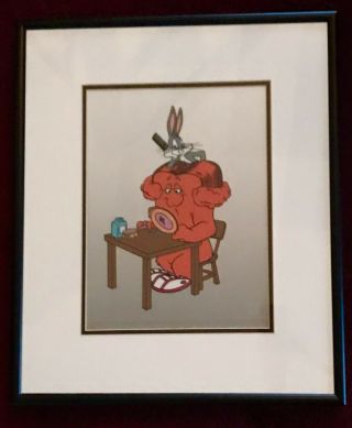 Warner Brothers “hare - Do”framed Sericel 1994 Bugs Bunny & Gossamer Looney Tunes