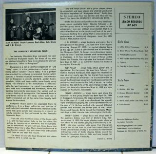 J.  D.  Crowe & The Kentucky Mountain Boys LP - Bluegrass Holiday - Lemco 609 2