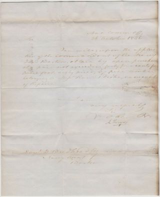 1836 WASHINGTON DC STAMPLESS LETTER FRANK COMMODORE JOHN RODGERS & LETTER 3