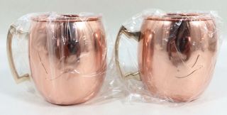 2 Grey Goose Vodka Moscow Mule Mugs - Fly Beyond Goose - Copper Plated Stainless 5