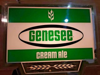 Vintage Genesee Cream Ale Electric Lighted Beer Sign Man Cave Brewery