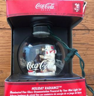 Coca - Cola Holiday Radiance Light Up Motion Polar Bear Ornament Christmas (47)